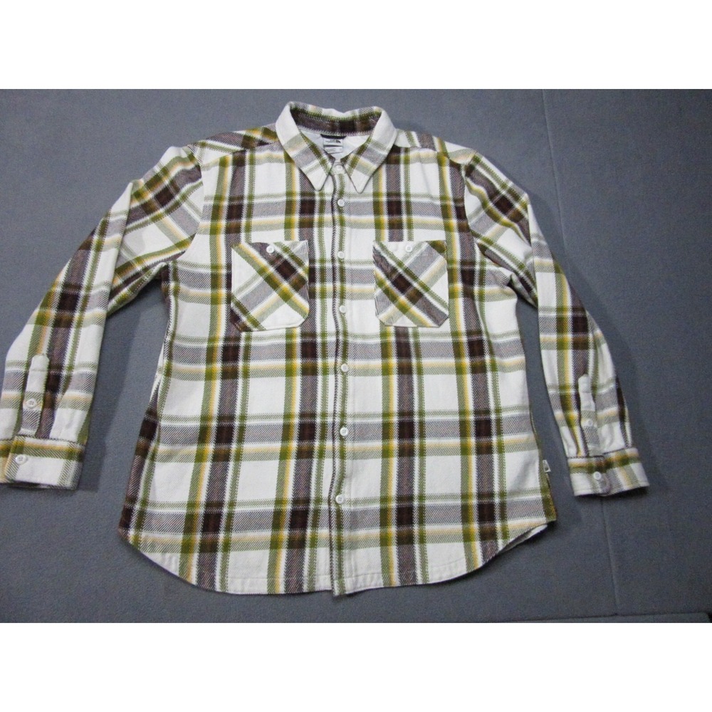The North Face Shacket Mens 2XL White Brown Green Plaid Flannel Shirt Jacket